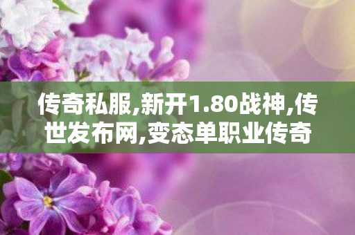 传奇私服,新开1.80战神,传世发布网,变态单职业传奇私服,传世发布网