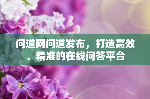 问道网问道发布，打造高效、精准的在线问答平台