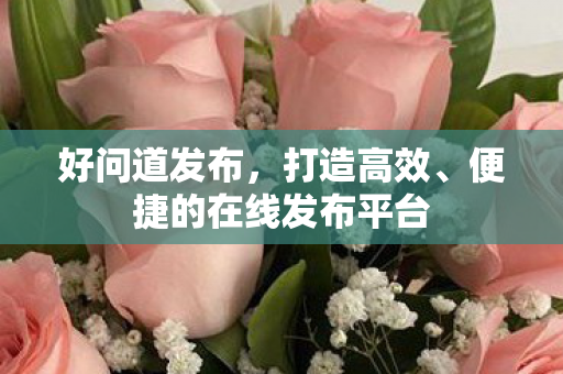 好问道发布，打造高效、便捷的在线发布平台