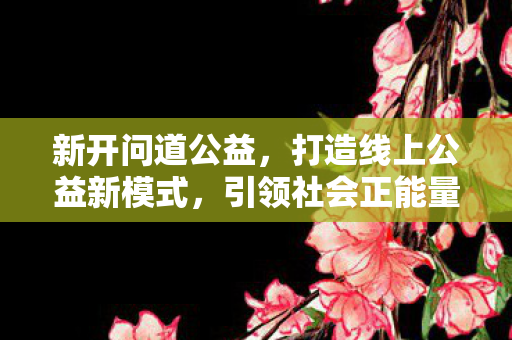新开问道公益，打造线上公益新模式，引领社会正能量
