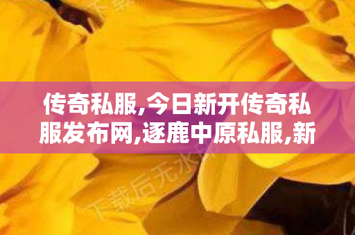 传奇私服,今日新开传奇私服发布网,逐鹿中原私服,新开热血江湖私服,逐鹿中原私服
