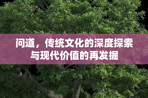 问道，传统文化的深度探索与现代价值的再发掘