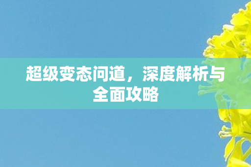 超级变态问道，深度解析与全面攻略