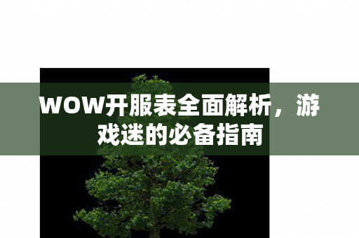 WOW开服表全面解析，游戏迷的必备指南