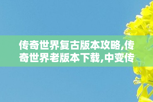 传奇世界复古版本攻略,传奇世界老版本下载,中变传世私发服网,传奇世界老版本下载