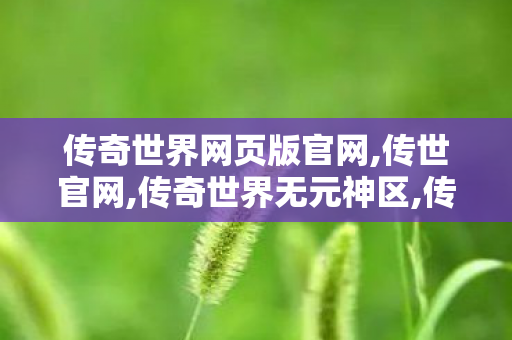 传奇世界网页版官网,传世官网,传奇世界无元神区,传世官网
