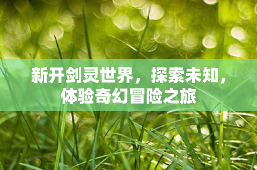 新开剑灵世界，探索未知，体验奇幻冒险之旅