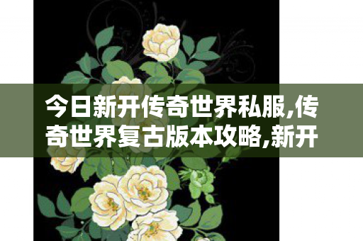 今日新开传奇世界私服,传奇世界复古版本攻略,新开私服,传奇世界复古版本攻略