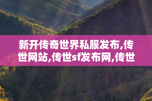 新开传奇世界私服发布,传世网站,传世sf发布网,传世网站