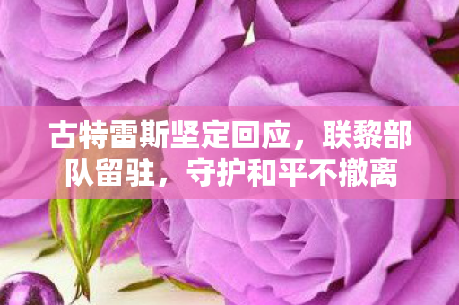 古特雷斯坚定回应，联黎部队留驻，守护和平不撤离