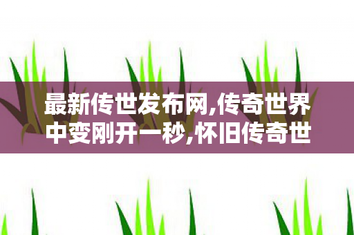 最新传世发布网,传奇世界中变刚开一秒,怀旧传奇世界私服,传奇世界中变刚开一秒